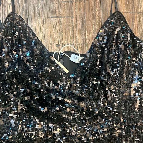Ramy Brook Leanne Sequin Sleeveless Midi Dress Black Size 8 NWT - Picture 5 of 11